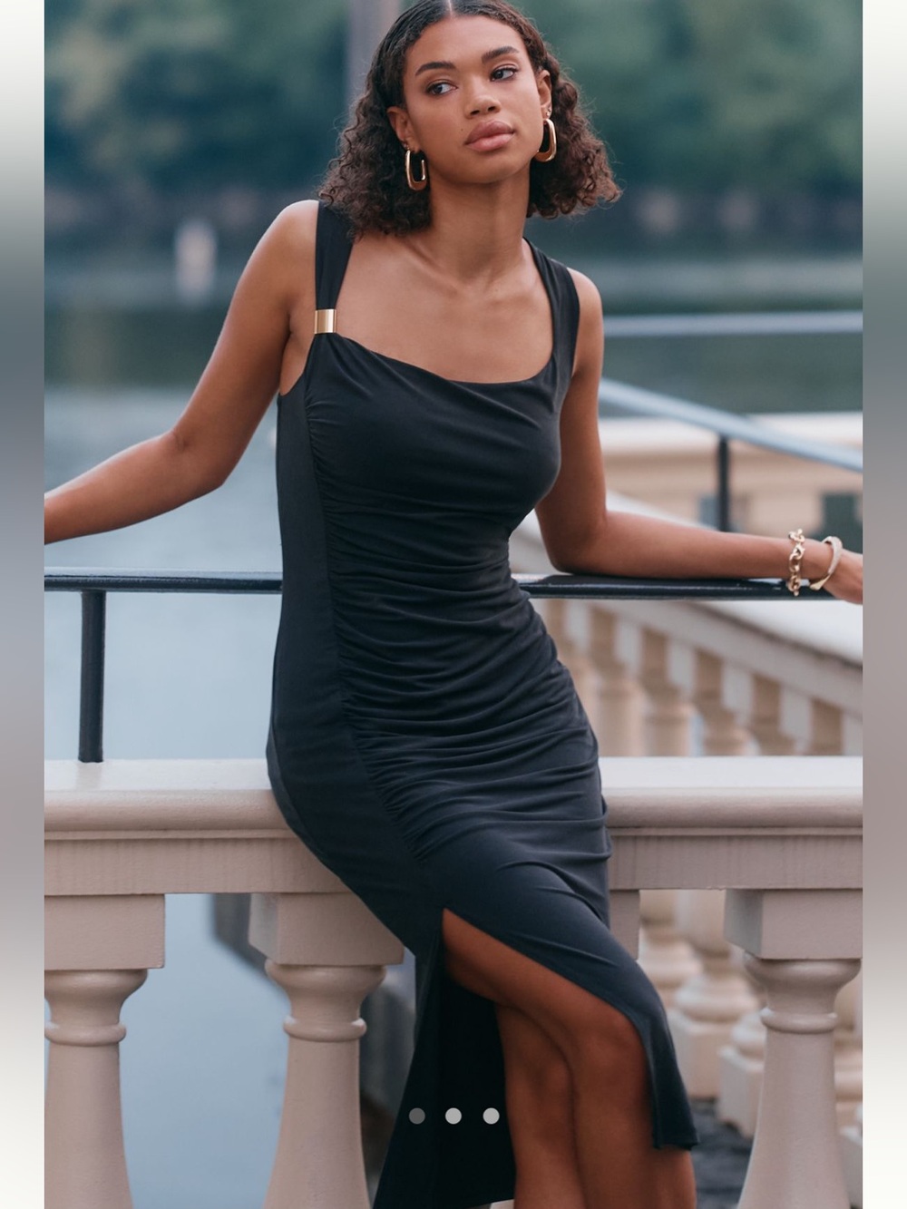 By Anthropologie Sleeveless Square-neck Knit Midi Dress